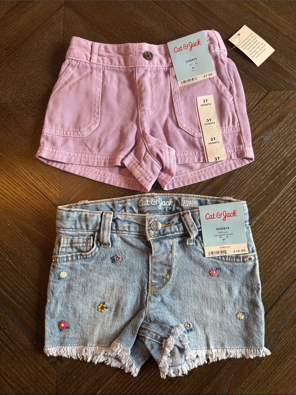 Cat & Jack Toddler Girls Bundle of Tees & Shorts 3T New NWT - Picture 2 of 6